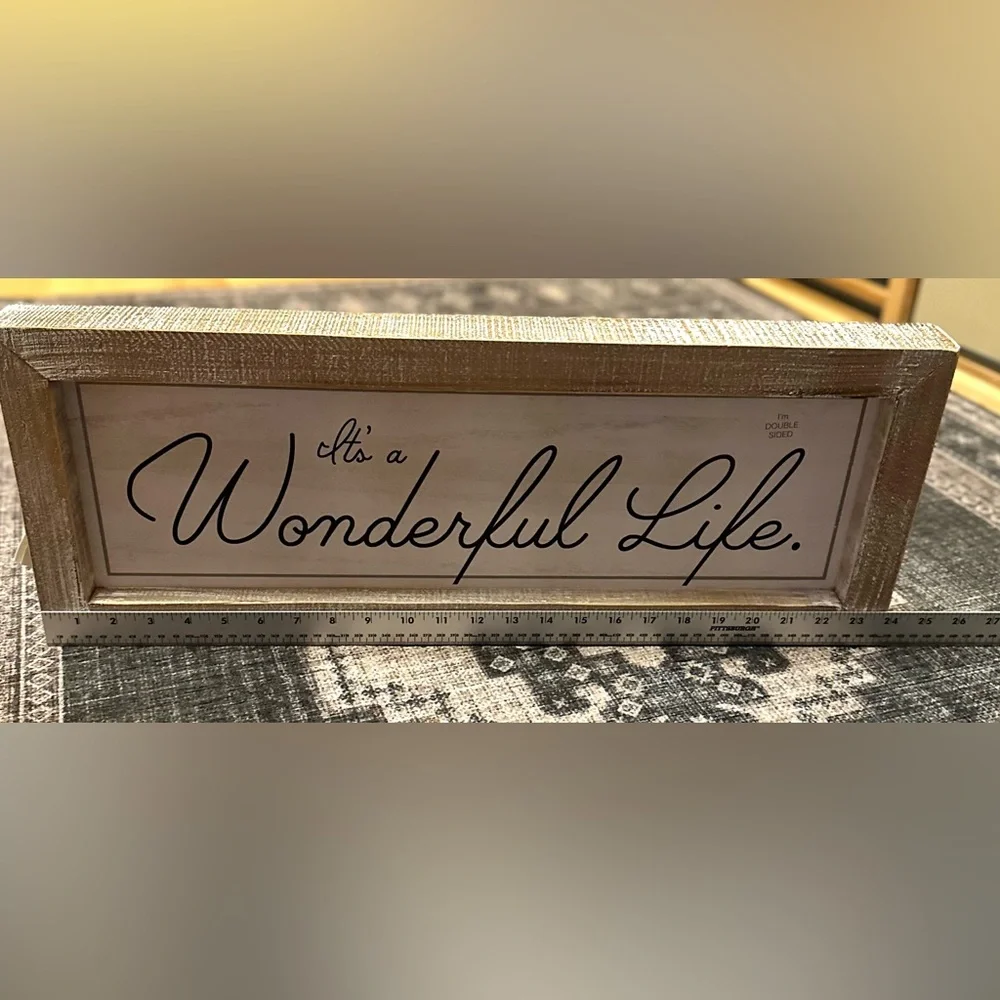 Wood Framed Reversible Sign~It’s A Wonderful Life